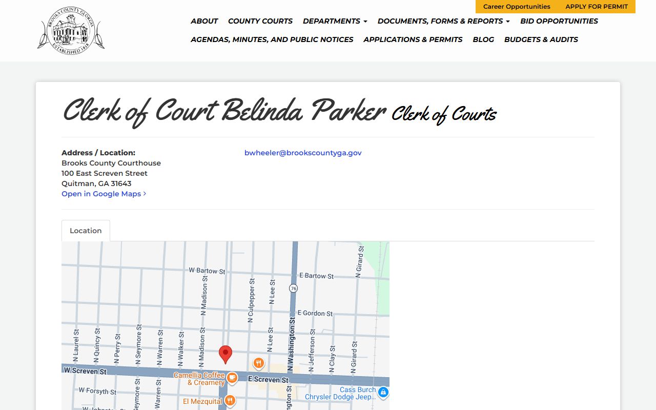 Brooks County court records Clerk of Superior Court directory