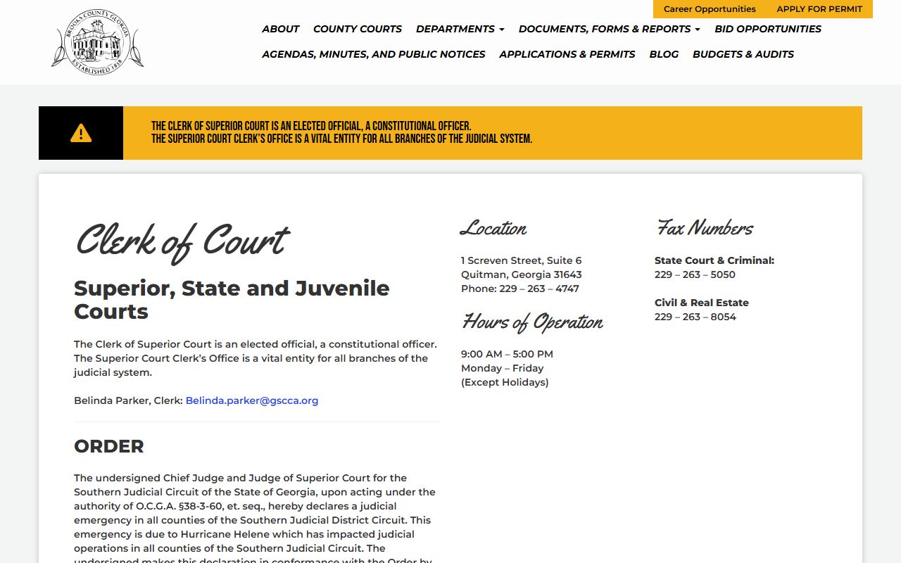 Brooks County court records county courts page