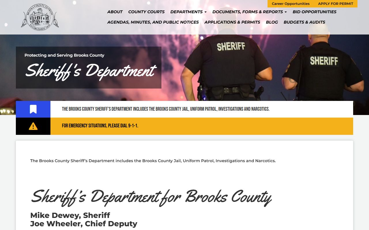 Brooks County jail records sheriff page
