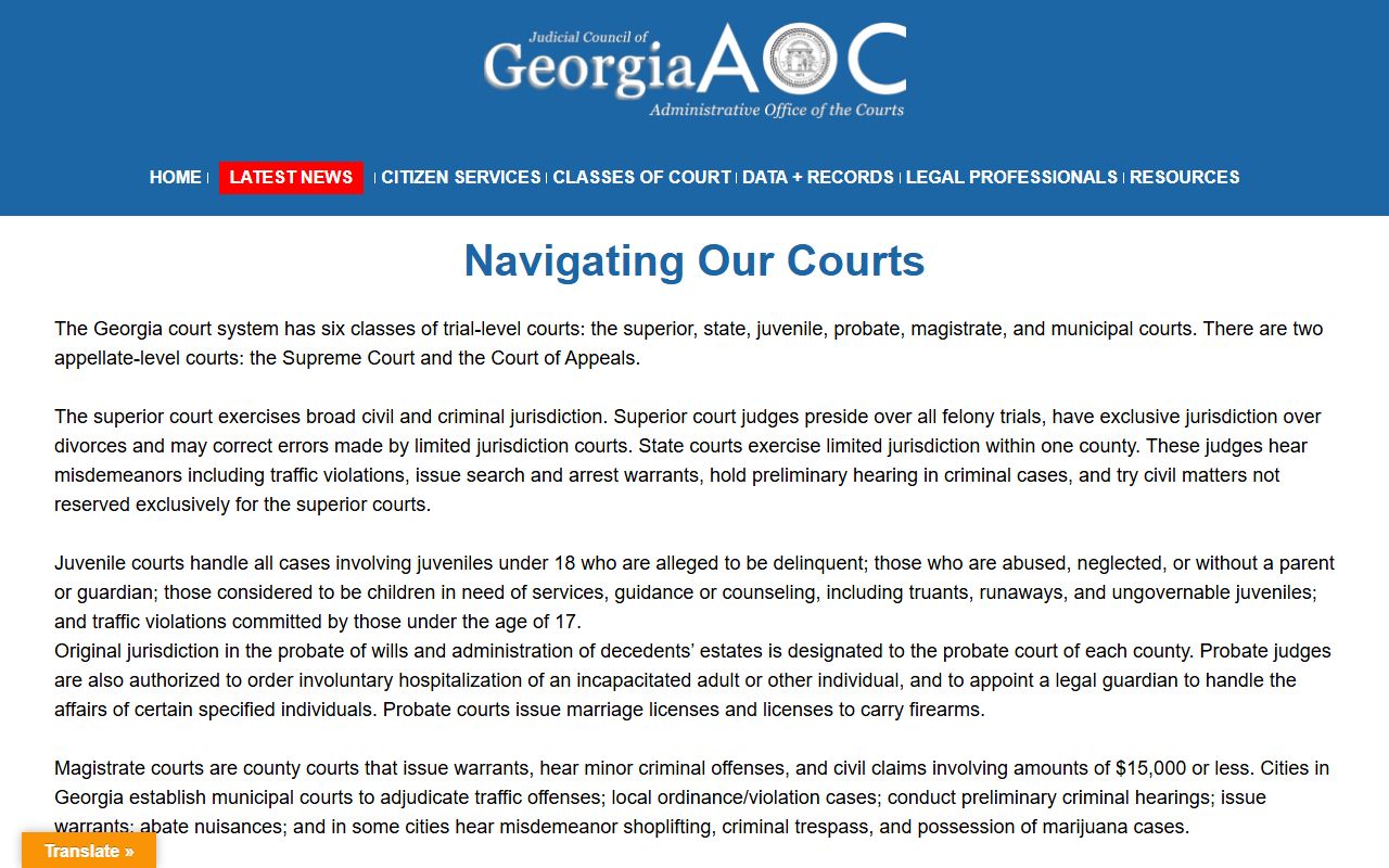 Brooks County court records Georgia court hierarchy guide