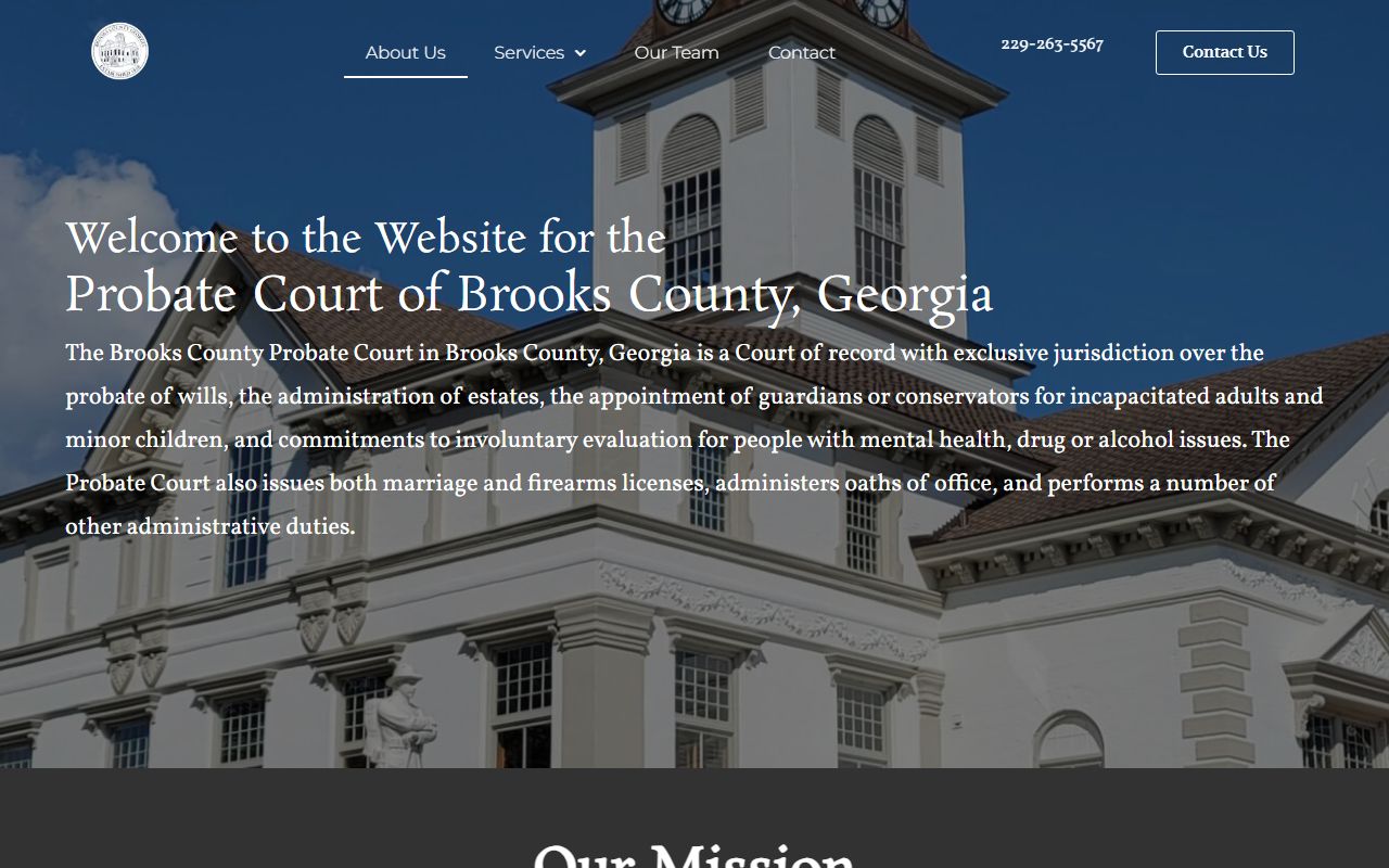 Brooks County probate court records homepage