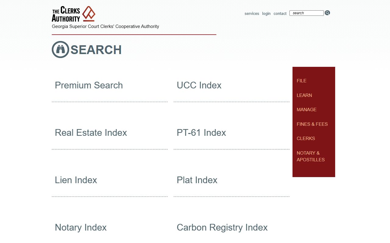 Brooks County Clerk of Superior Court GSCCCA search categories