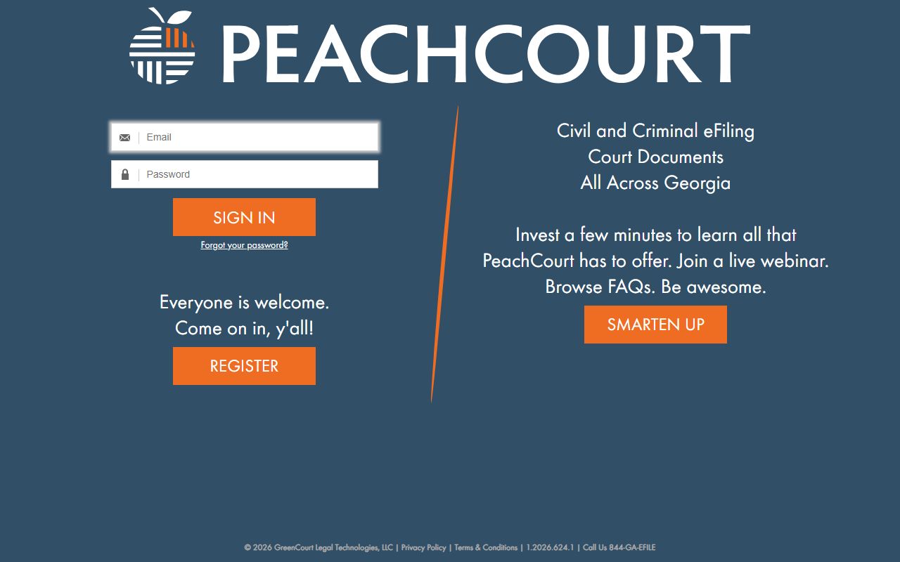 Brooks County Clerk of Superior Court PeachCourt access page