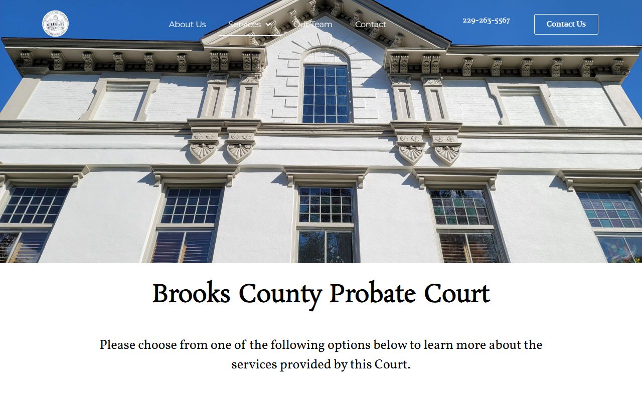 Brooks County probate records services page