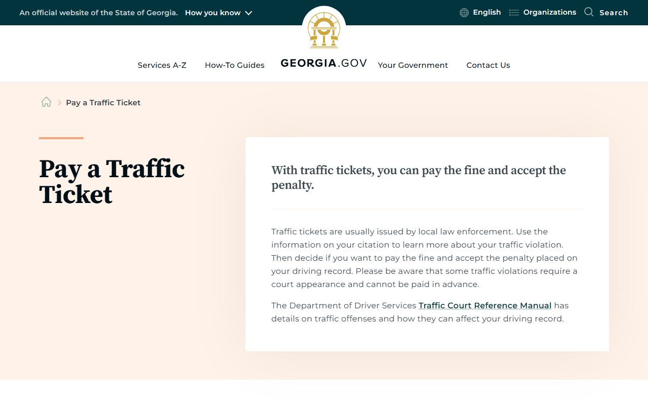Brooks County traffic court records Georgia.gov traffic ticket guide