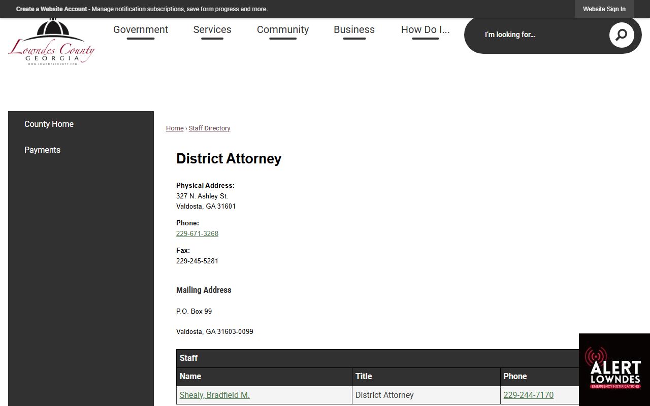 Brooks County warrant search Southern Judicial Circuit district attorney contact